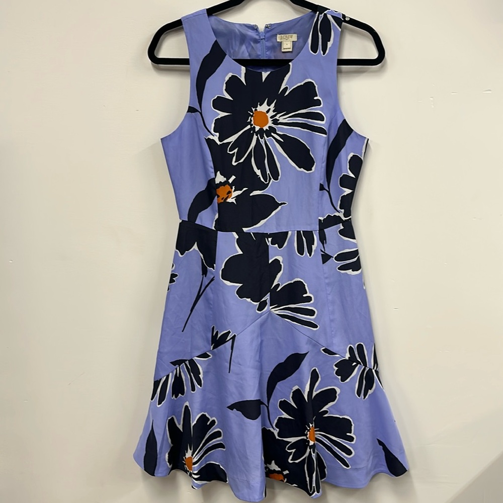 J crew purple floral sleeveless dress 4
